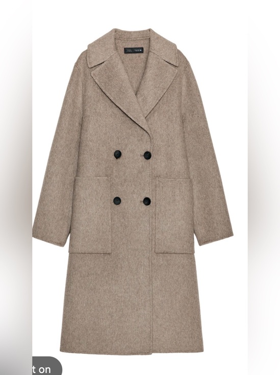 Zara Jackets & Blazers - Zara Wool Blend Long Double-Breasted Coat in Taupe  Beige , XS